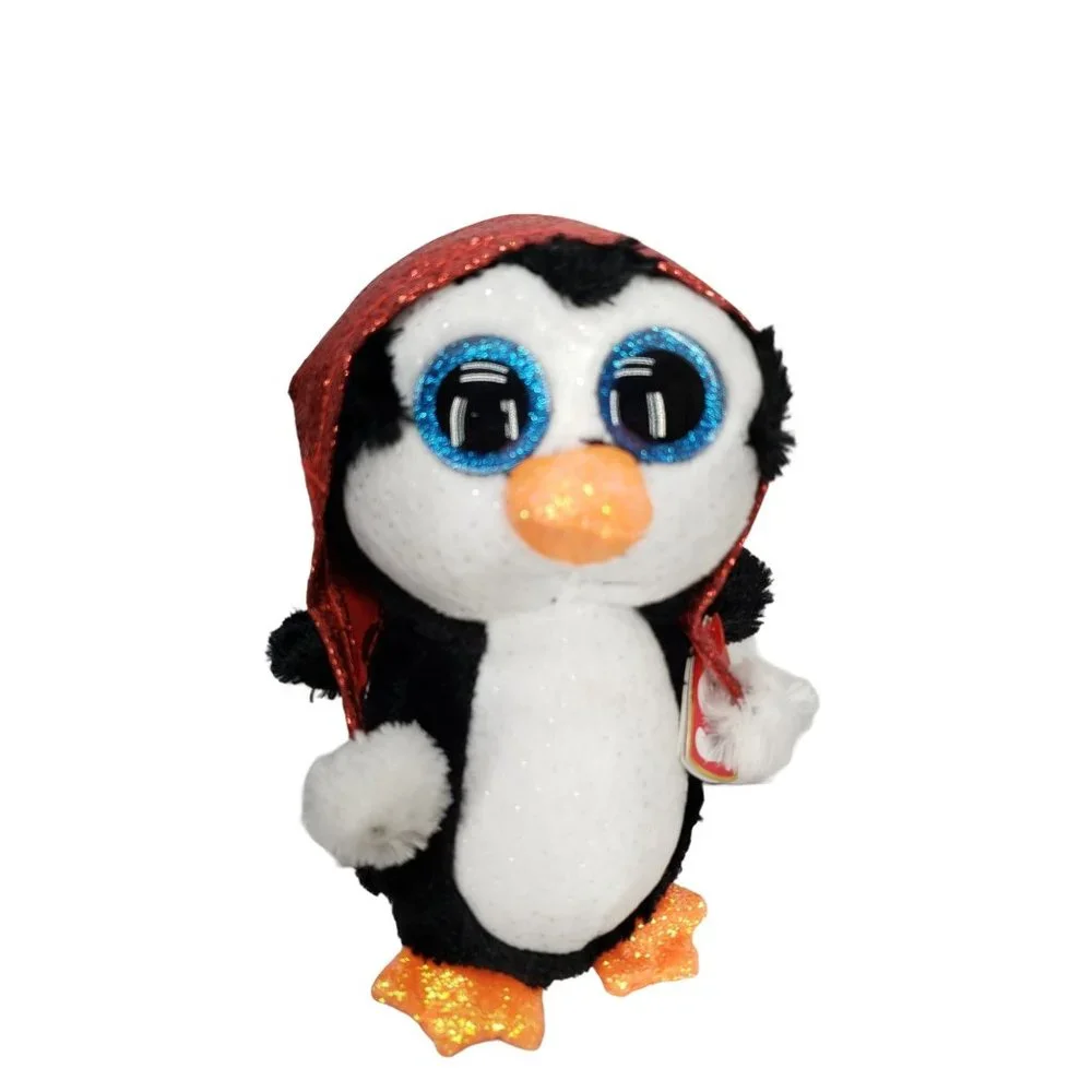 NWT Ty Beanie Boos Gale Penguin Plush w/ Glittery Red Winter Hat 6” Dec 17th